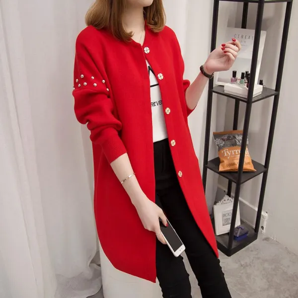  스텔라 여성 가디건 롱 가디건 가을가디건 루즈핏 캐주얼 니트가디건 빅사이즈g08