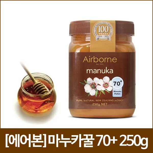 [에어본] 마누카허니 70+ 250g 1통/뉴질랜드 마누카꿀, 단일상품