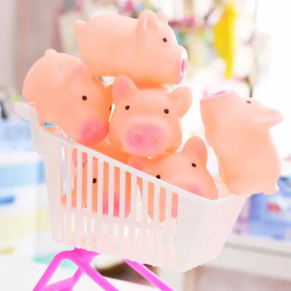돼지 병아리 곰 오리 물개 삑삑이 아기자기 소품 핑크덕후 문구덕후, 삑삑이-살색 돼지
