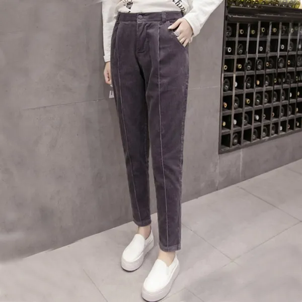  스텔라 여성 골덴팬츠 밴딩바지 코듀로이 슬림핏 겨울바지 와이드팬츠 빅사이즈p07