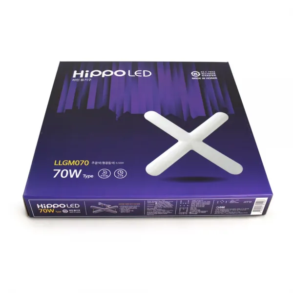 히포LED 십자등 70W 외장컨버터 KS인증 4800루멘 고역률, 주광색(6500K)