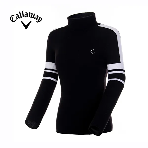  캘러웨이 18fw 여성 리브드 폴로넥 스웨터 Cwshh7272 199 Black