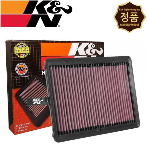 K&N 33-5057 반영구적 순정형 튜닝 흡기 에어필터 현대 LF쏘나타 1.6 터보 2.0, 1개입