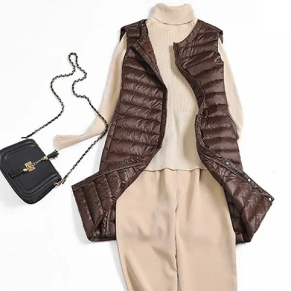  샤랄라 덕 다운 하프 경량 패딩조끼