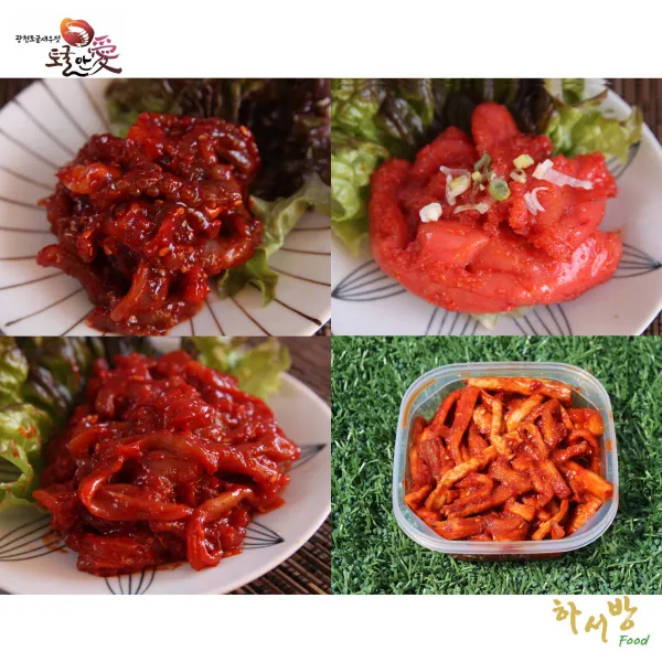 광천 하서방 혼밥. 혼술족을 프리미엄 젓갈 4종세트 A (180g * 4) 명란 낙지 가리비 무말랭이, 720g, 1세트