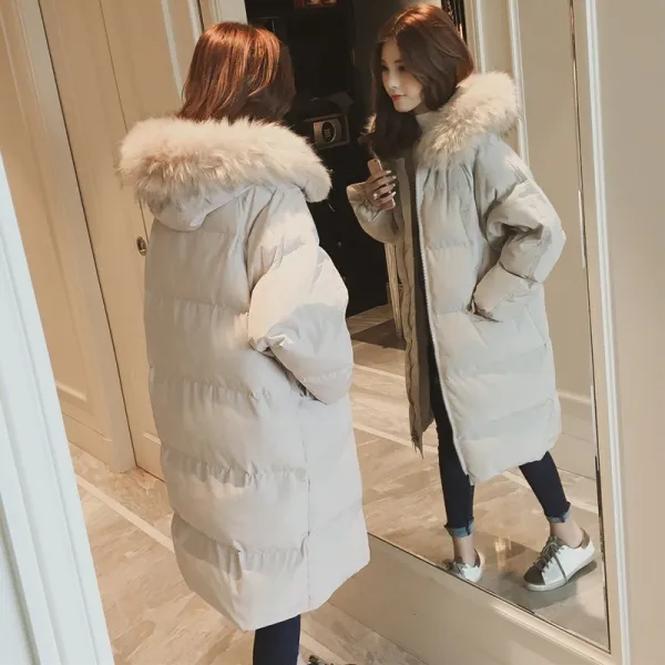 [유니쿰] 여성 롱 패딩 점퍼 자켓 모피후드 방한 집업 야상AC20 575557847899_0rpl