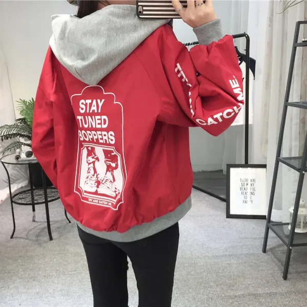 씨엔에이치 가을 여자 여성 후드 루즈핏 항공점퍼 블루종 자켓