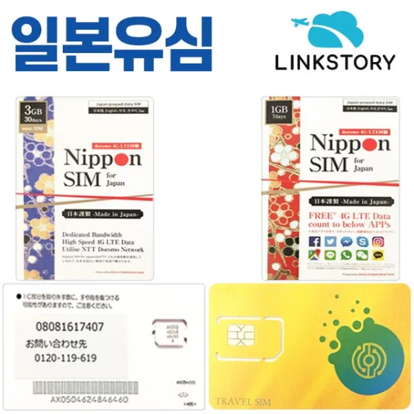 DOCOMO SOFTBANK 일본유심 1일 300MB부터 30일 100GB까지 선택가능, H 소프트뱅크 매일 3GB 무제한 30일+김포공항수령, 1개