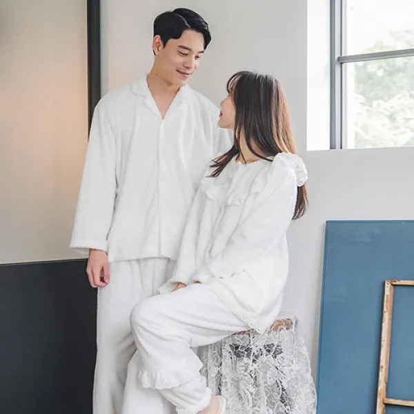  잠옷방 커플 샤이닝 보아극세사 투피스 2c 17 4405