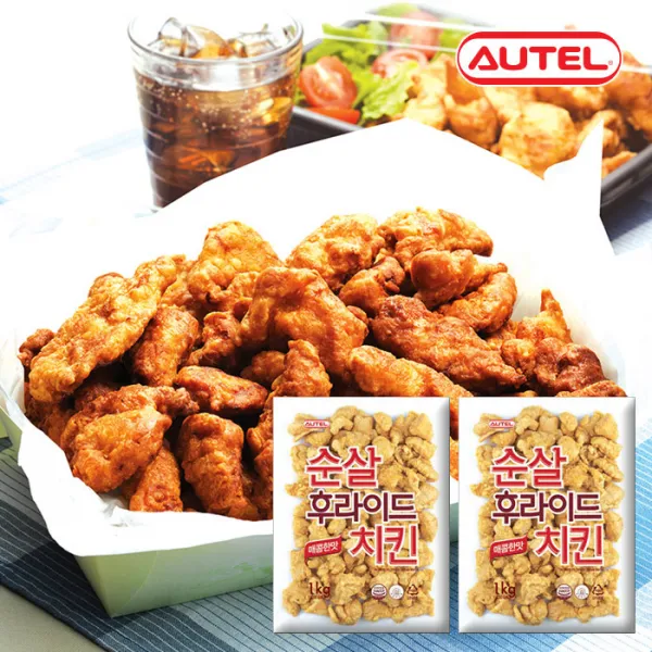 오뗄 순살 후라이드 치킨 1kgx2봉 1kg 2팩
