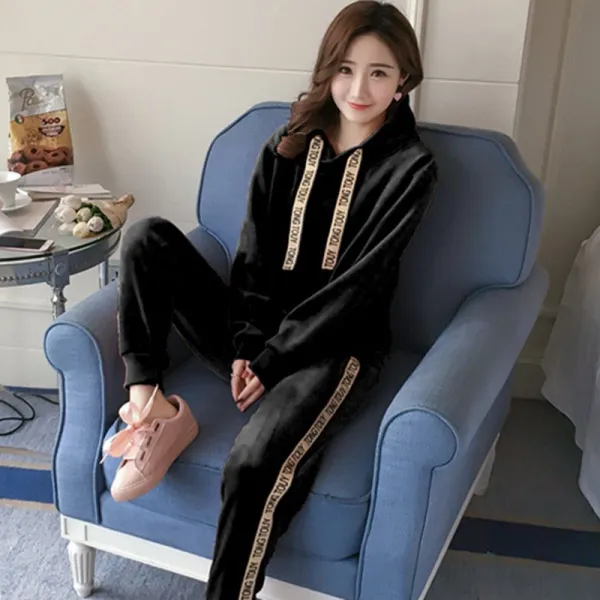  옴니아 여성 패션트레이닝복 상하의세트 겨울 츄리닝 편한운동복 빅사이즈t17