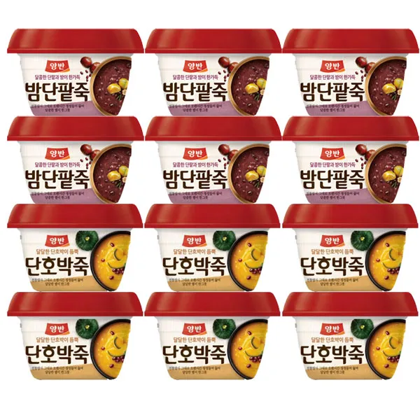 동원 양반 밤단팥죽6개 + 호박죽6개, 288g, 12개