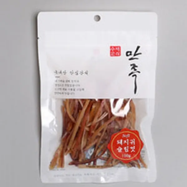 너를 위해 깐깐만족 돼지귀 슬라이스 100g 강아지간식 애견간식 사시미, 단일 수량