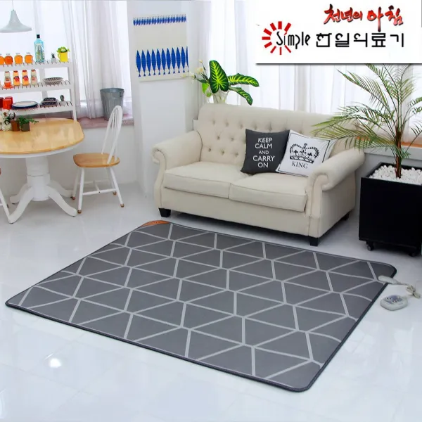한일의료기 북유럽풍 전기매트 전자파걱정no 생활방수 벌집 패턴 특대 원난방