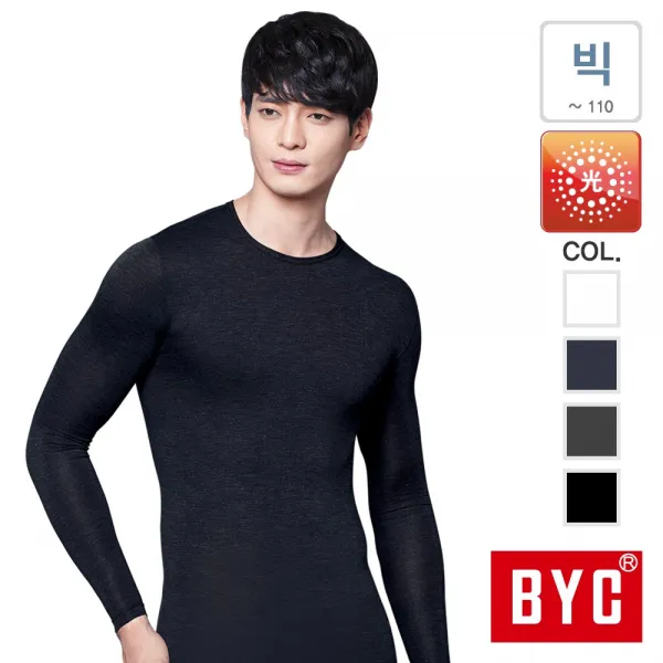 Byc 보디히트 긴팔 발열 내의 남성 내복 상의 Byu2088