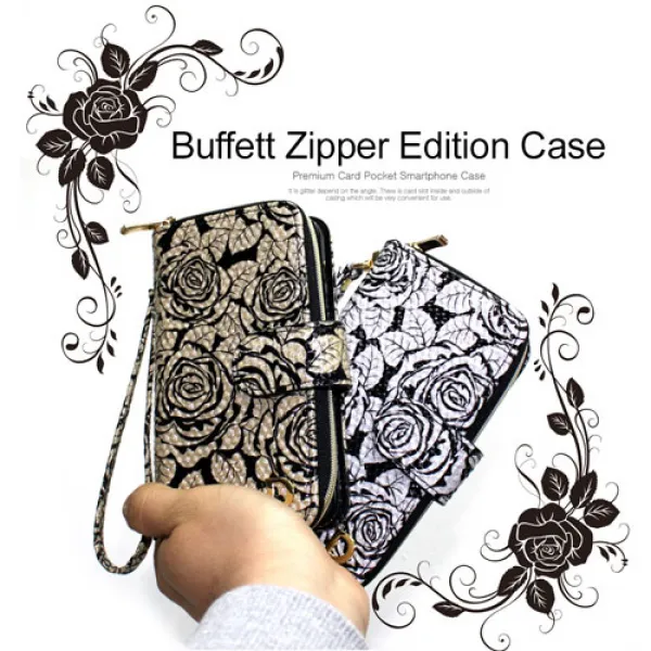 버핏 리미티드 로즈 지갑형 지퍼 다이어리갤럭시s7 G930 핸드폰케이스