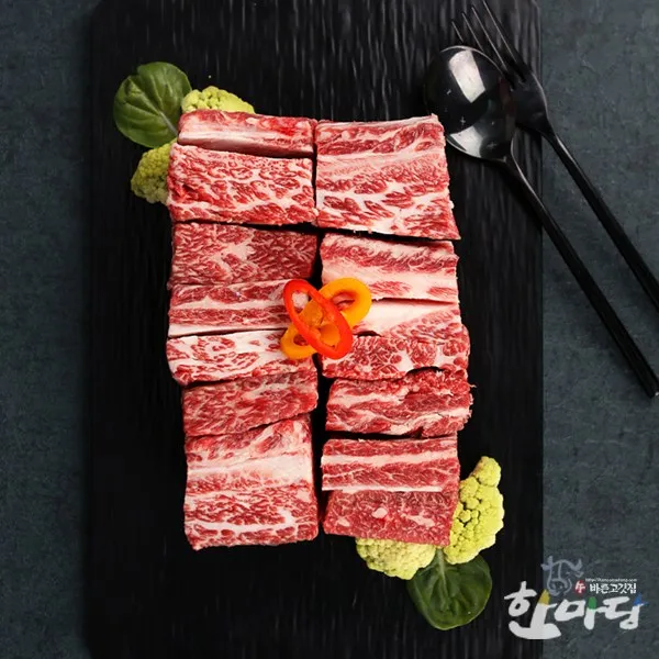 [ 바른고기집 ] 거세한우 1등급 갈비찜용 1kg 나눔포장, 1팩, 500g