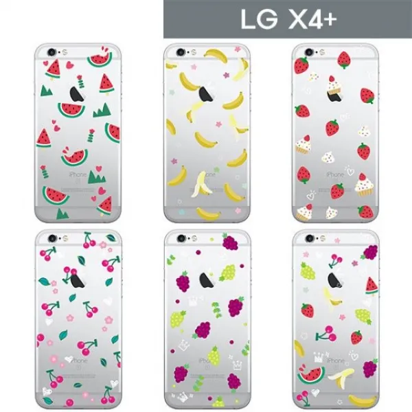 덕&컴 폰케이스 Lg X4+ 과일패턴 젤리 케이스 Lg X415 젤리케이스 추천케이스 하드케이스