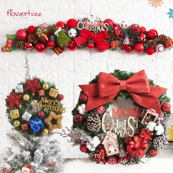 Handmade 고급 크리스마스 리스 가랜드, 42.솔방울고드름가렌드