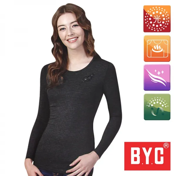 BYC 보디히트 발열 내의 여성 긴팔 내복 상의 BYL4941