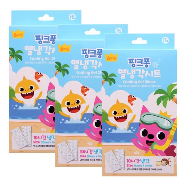 핑크퐁 열냉각시트(6매입) 3갑 어린이용열냉각패치쿨링젤패치, 3개