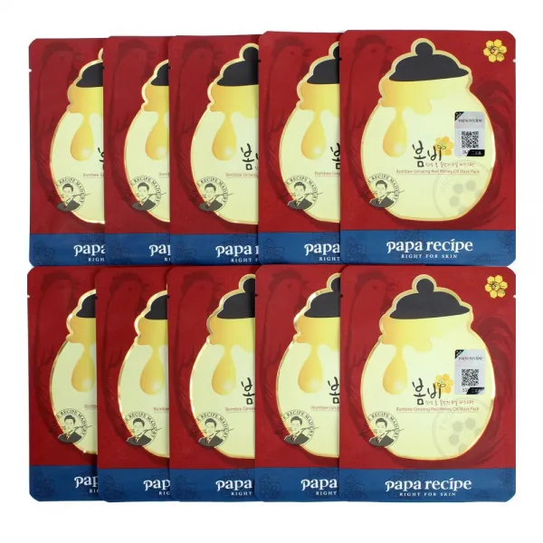 파파레서피 봄비 꿀단지 오일 홍삼 마스크팩 10매 2020.7월 땡처리, 1박스, 10개입