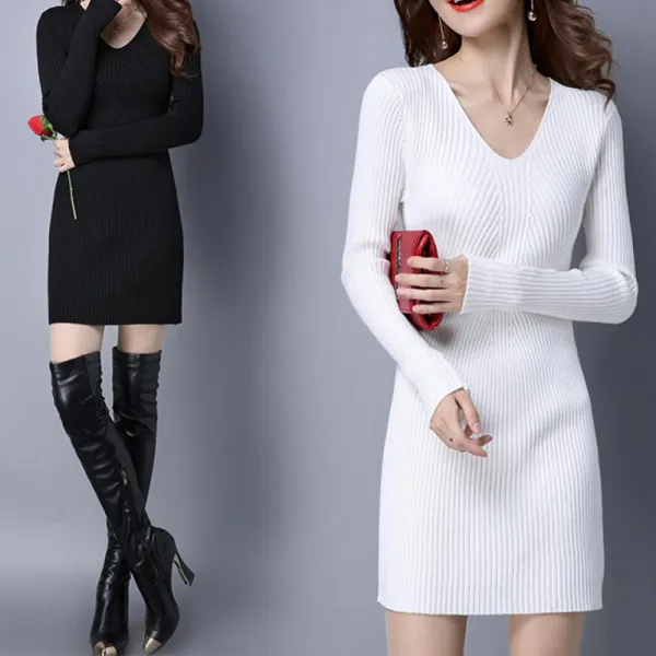 여성 니트 원피스 빅사이즈 슬림핏 긴팔 겨울 127 Ap7d8rj A 드레스
