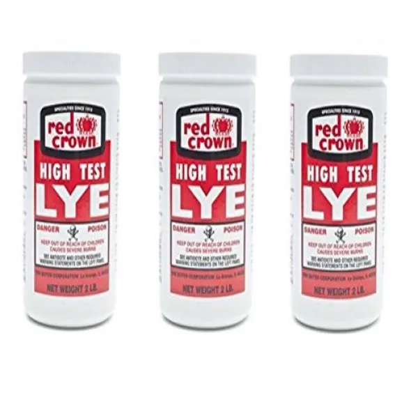 잿물 만들기 용 잿물 - Red Crown Lye 2 lbs (3 팩) - 수상 경력에 빛나는 손으로 만들어진 비누 만들기를위한 높은, 단일상품