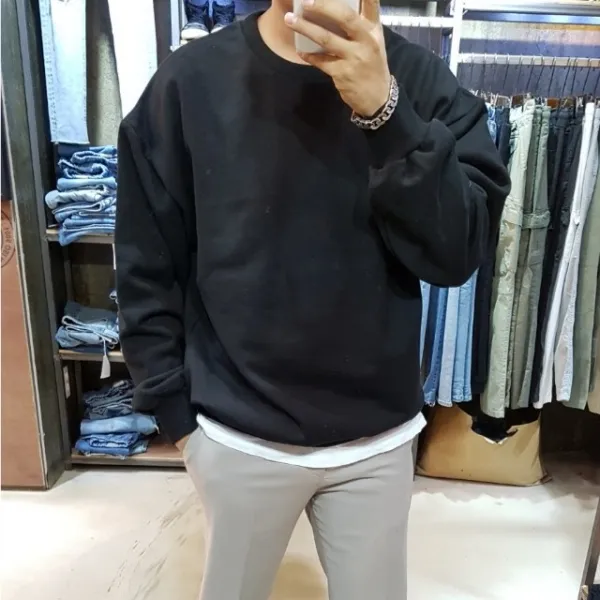 레어 남자 오버핏 비비드 맨투맨