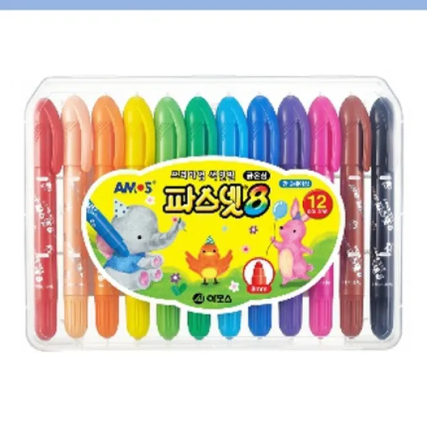 아주문구]특판한정판 초특가한정판 재고소진 아모스 파스넷8 12색(색연필)