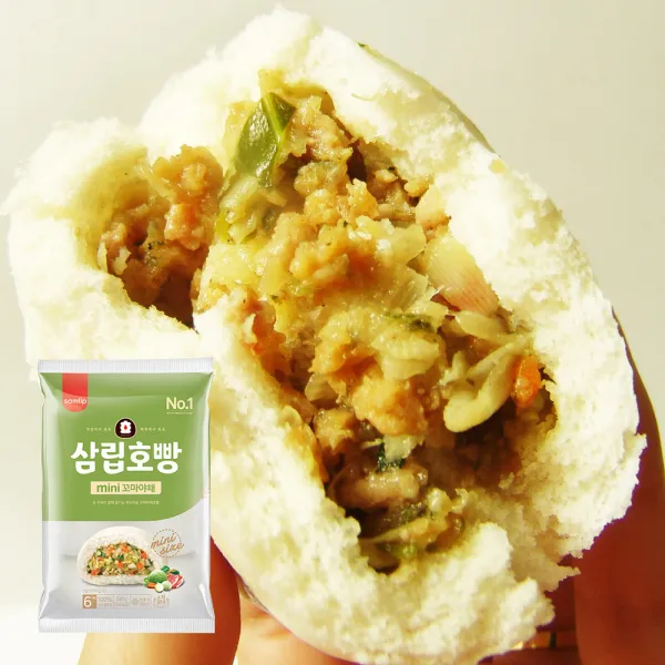 [푸르젠] 삼립 미니 야채호빵(찐빵), 240g, 3봉