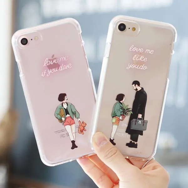 Try 갤럭시j3 2017 J330 케이스 네온 아저씨와소녀 젤리