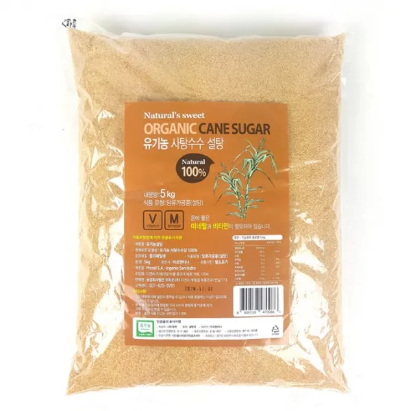 우리존 유기농설탕 5kg 비정제설탕 1개