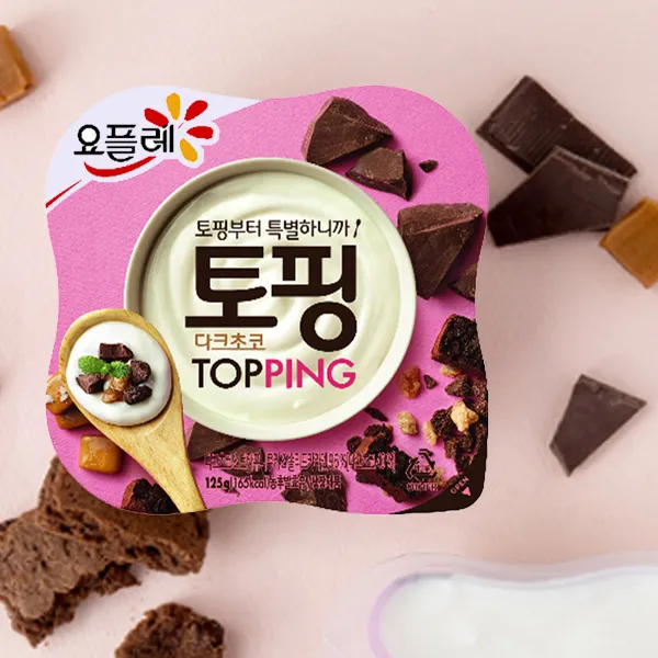 요플레 토핑 다크초코(아이스포장), 125g, 12개