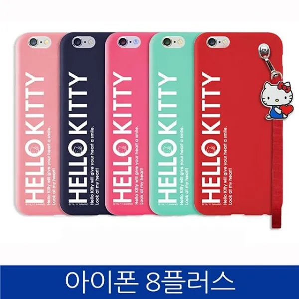 덕&컴 폰케이스 [아이폰8플러스. 헬로키티 스트랩 폰케이스 iPhone8 PLUS case] 젤리케이스 하드케이스