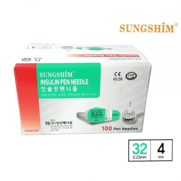 성심메디칼 성심인슐린펜니들 32G 4mm 펜니들, 1박스, 100개입