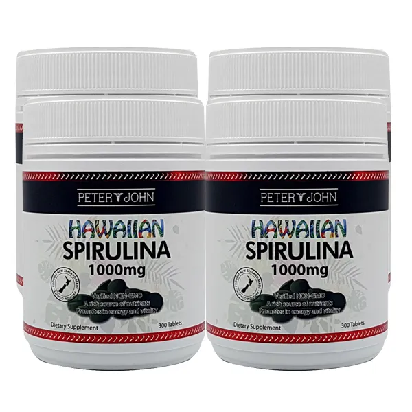 [피터앤존] HAWAIAN SPIRURINA 뉴질랜드 하와이안 스피루리나 1000mg 300정 4개/ 관절건강에 도움!, 200g, 4개