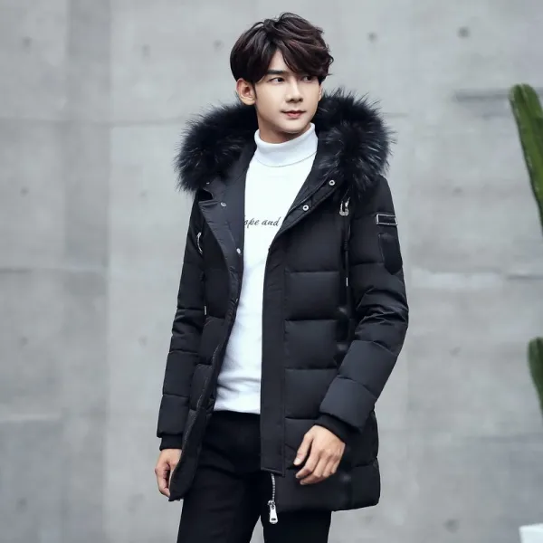 유블리샵 남성 집업 후드 코트 롱 패딩 M 210