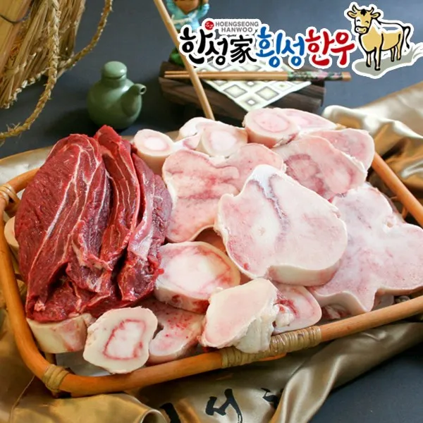 [한성가횡성한우]정품 횡성한우 효도보신세트 6호 3.6kg(사골 3kg 사태 600g), 단일상품