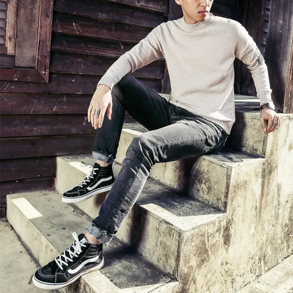 이레 남성 니트 목폴라pb