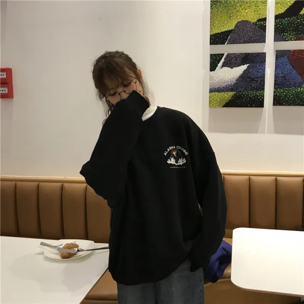 Gb1004 여성 겨울 늦가을 긴팔 맨투맨 빅사이즈 캐주얼 라운드넥 Ca910