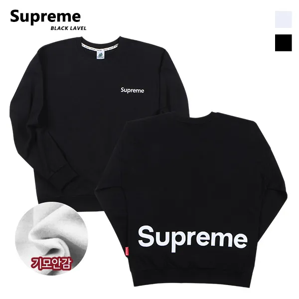  세븐퍼센트x슈프림 기모 오버핏맨투맨 빅로고슈프림