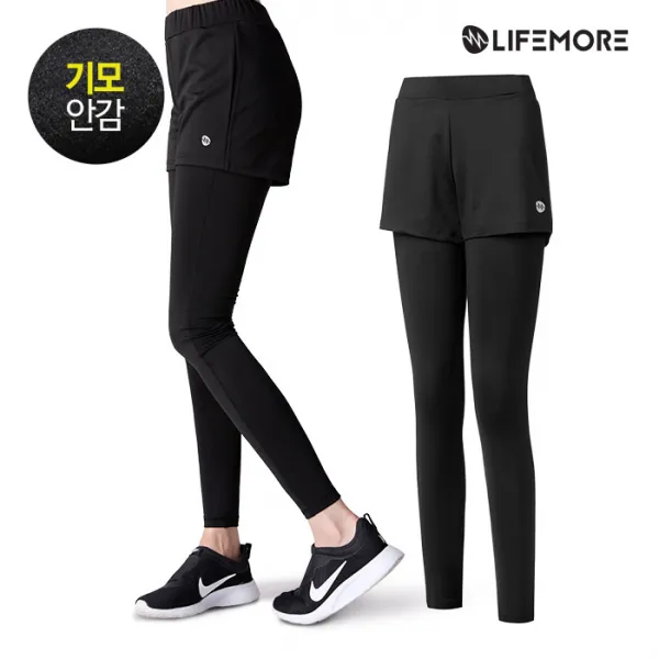 라이프모어 여성 베이직 기모 반바지 요가레깅스 222l