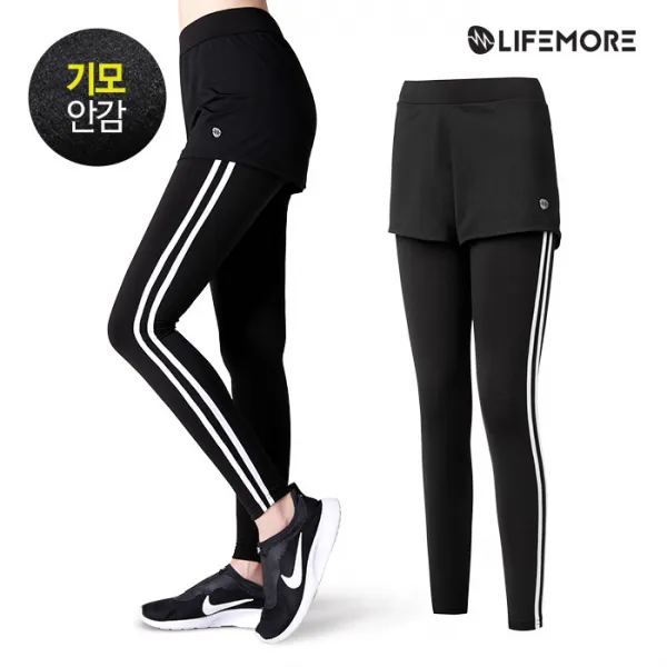 라이프모어 투라인 기모 반바지레깅스 221l