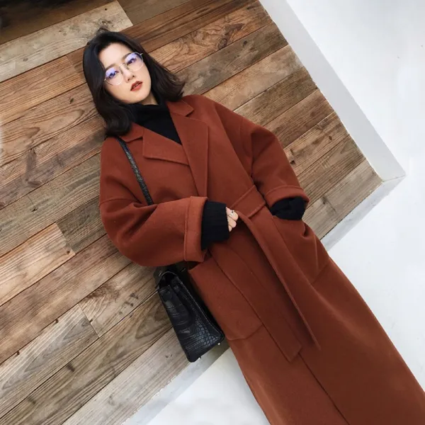 Gb1004 여성 겨울 모직 코트 명품 롱 양모 빅사이즈 정장 하객 오피스 Pa003