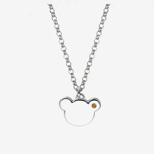  꼼에스타 테디베어2 탄생석 실버 미아방지 목걸이 62 Sssn06