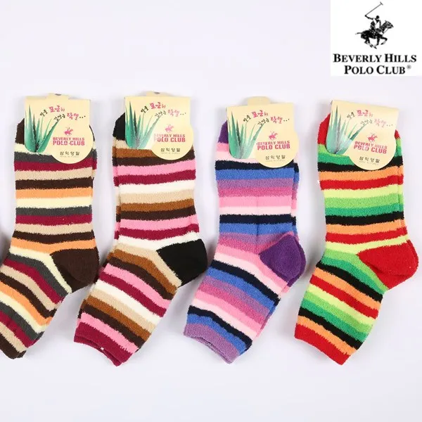 버버리힐즈폴로클럽 여성수면양말세트 고급브랜드 여자숙녀 수면닥텔보온방한두꺼운털따듯한중목 겨울