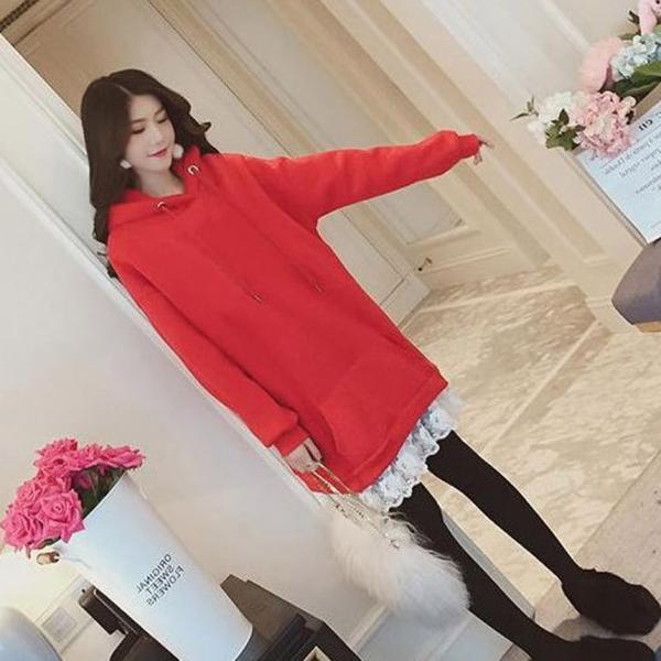 디에프 여성 레이스 기모 후드티 후드 후드티셔츠 여성후드 여성후드티 박스티