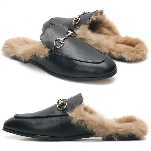제이슈옴므 고품격 프리미엄 토끼털 남자블로퍼 남성블로퍼 남자슬리퍼 남자털슬리퍼