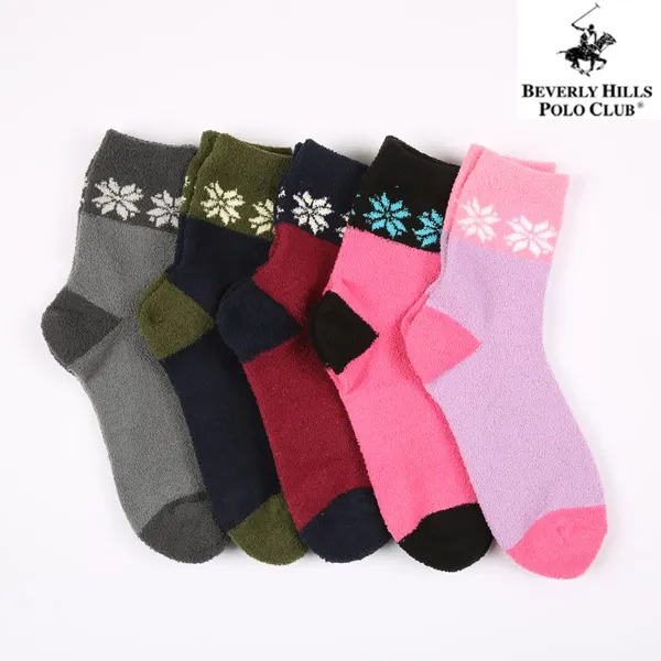 버버리힐즈폴로클럽 여성수면양말세트 고급브랜드 여자숙녀 수면닥텔보온방한두꺼운털따듯한중목 겨울